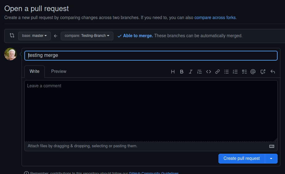 GutHub Branch Pull Request