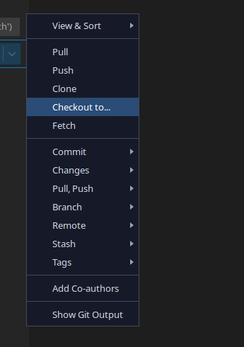 VSCode Branch Checkout