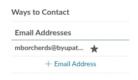 Canvas profile settings email