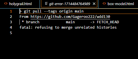 Unrelated histories error