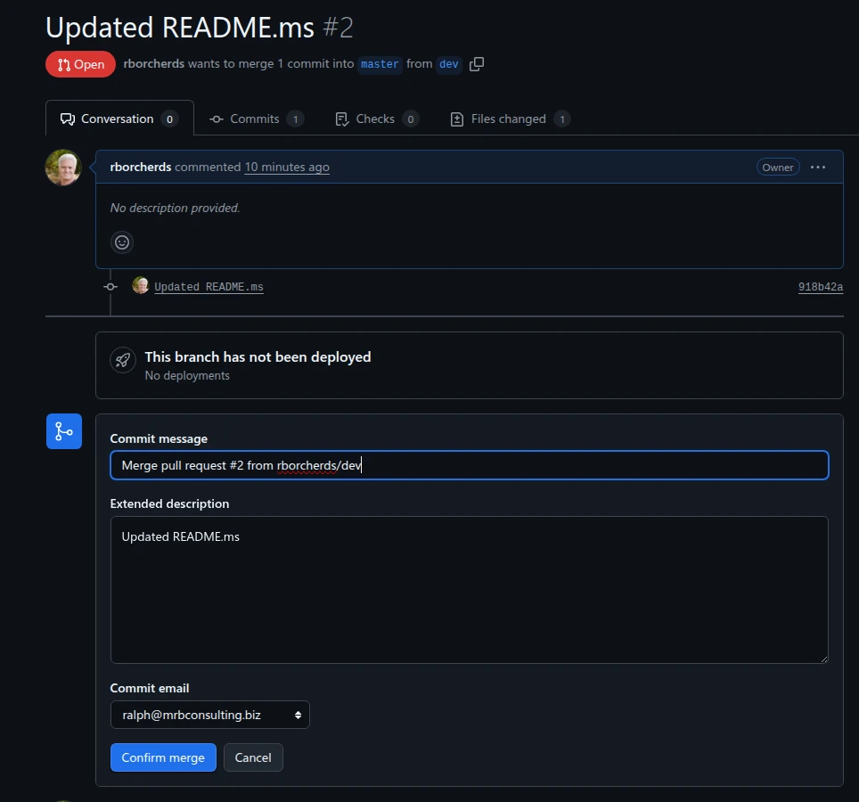 Merge Pull Request Confirmation