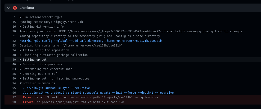 submodule error