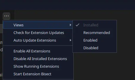 Disabled extensions