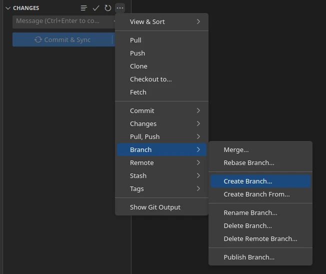 Create New Branch